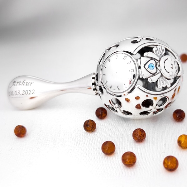 Sterling Baby Rattle Etsy