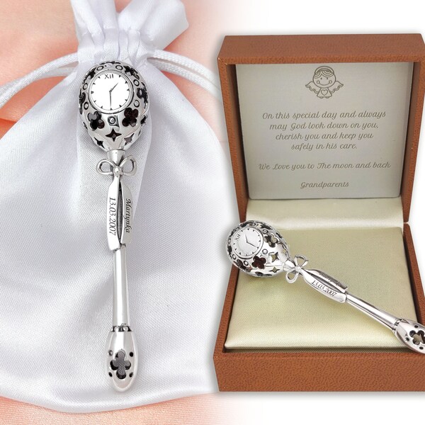 Silver Baby Rattle Etsy