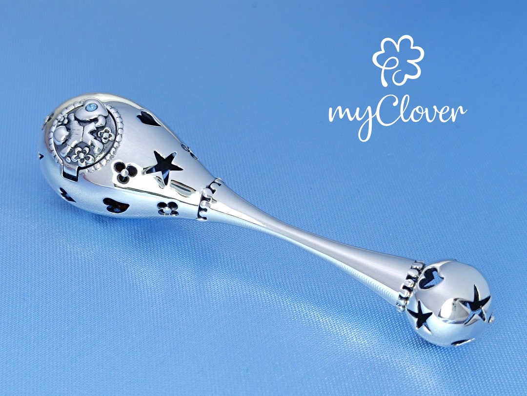 Sterling Silver Baby Rattle, Personalised Baby Gift Etsy