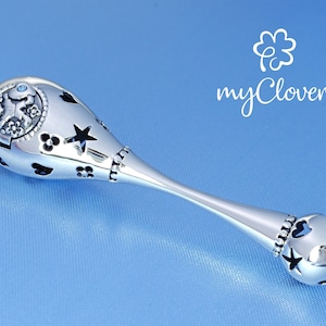 Sterling Silver Baby Rattle, Personalised Baby Gift