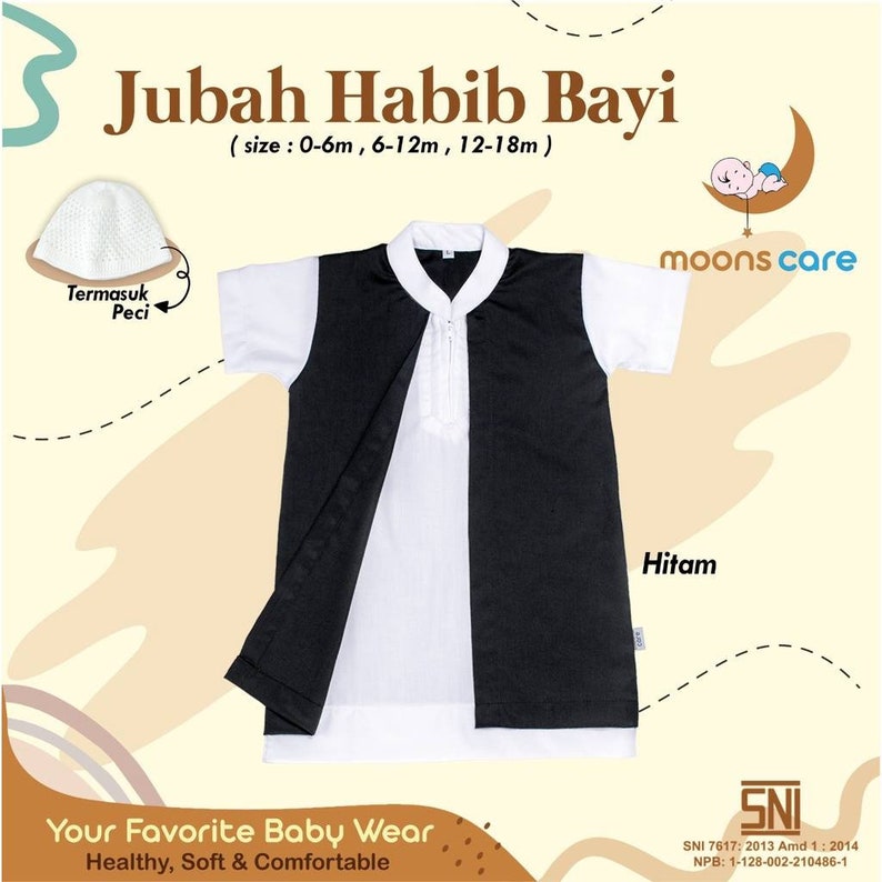 Baby thobe abayas sets for muslim boys with prayer hat image 5