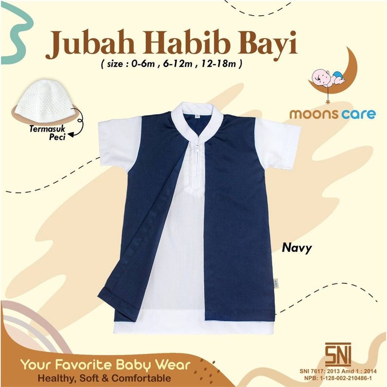 Baby thobe abayas sets for muslim boys with prayer hat image 6