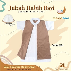 Baby thobe abayas sets for muslim boys with prayer hat image 4