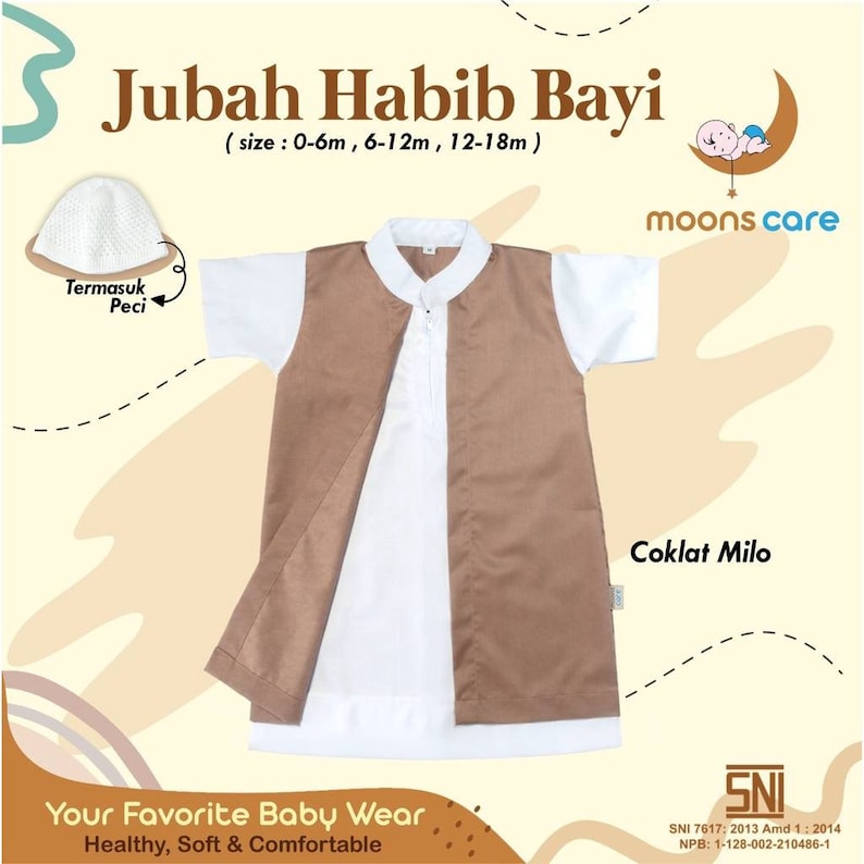 Baby thobe abayas sets for muslim boys with prayer hat image 4