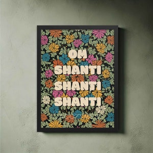 Om Shanti Print, Inner Peace Mantra, Mantra Poster, Spiritual Poster
