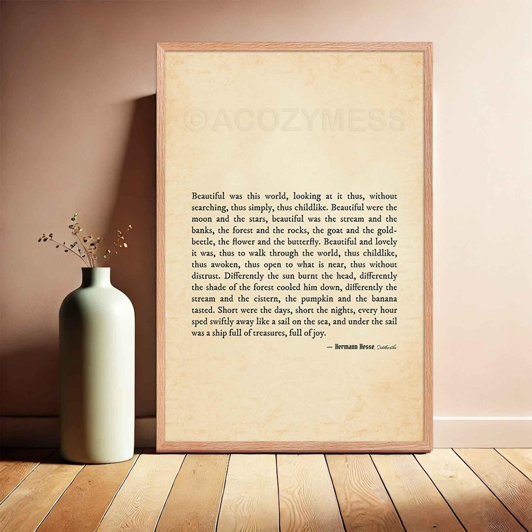 Siddhartha Quote Poster – A Childlike Wonder of the World | Meditative ...