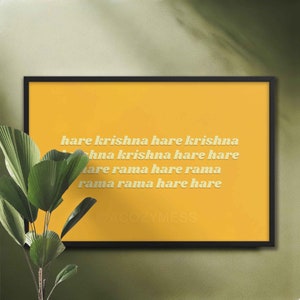 Hare Krishna Mantra Poster | Mahā-mantra | Great Mantra Print | Vaishnava Philosophy