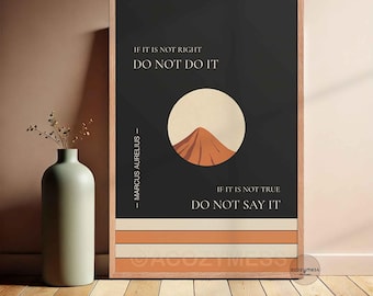 Marcus Aurelius Quote Wall Art Print | Stoic Philosophy Poster for Classroom, Home and Office
