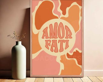 Poster Amor Fati: Stampa artistica astratta di filosofia stoica / Poster tipografico