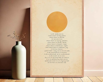 St. Francis Prayer Poster – Christian Wall Art | Devotional Art | Spiritual Decor for Home & Office