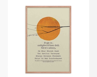 Gayatri Mantra, Savitri Mantra Print, Meditation Mantra Print