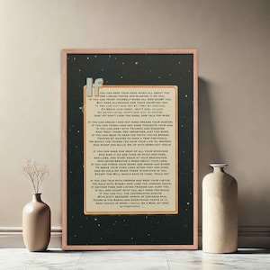 Stampa della poesia di Rudyard Kipling, regalo da padre a figlio, regalo di laurea