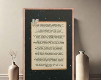 If Rudyard Kipling Poem Print, Father to Son gift , Graduation Gift