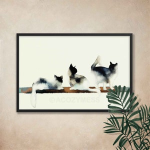 Cat Poster, Cat Prints Wall Art, Cute Art Prints, Modern Wall Art Home Decor