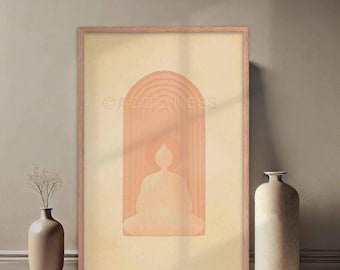 Decoración de Buda Zen para un hogar tranquilo - Arte mural para la meditación / Póster bohemio moderno