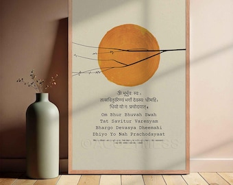 Gayatri Mantra Print: Hindu Meditation Hymn Wall Art