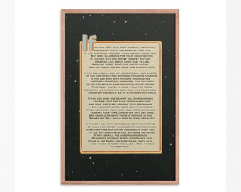 If Rudyard Kipling Poem Print, Father to Son gift , Graduation Gift