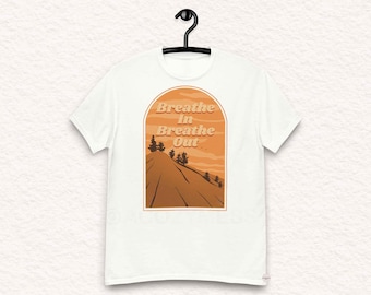 Camiseta Inspire e Expire: Camiseta unissex com meditação cênica