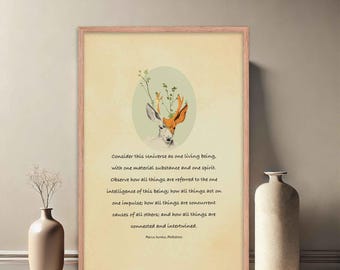 Marcus Aurelius On Universe | Stoic Wall Art | Philosophy Poster