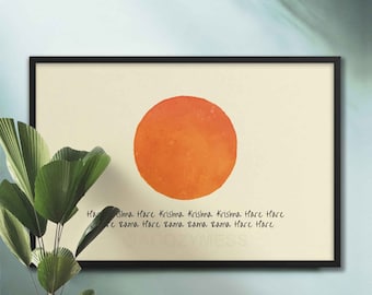 Hare Krishna Mantra Print: Spiritual Sun Wall Art