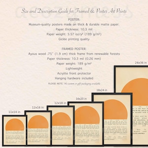 11x14, 12x16, 12x18, 16x20, 18x24, 20x30 framed and unframed poster options description guide