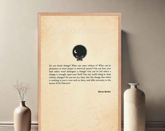 Marcus Aurelius Print On Change | Stoic Philosophy Poster | Growth Mindset Quote