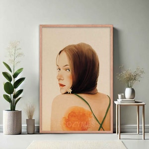 Woman Wall Art Print, Portrait Art Wall Decor, Living Room Wall Art