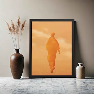 Monk Wall Art, Zen Wall Art, Mindfulness Art Prints, Walking Meditation