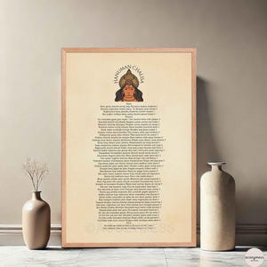 Poster Hanuman Chalisa Mantra / Stampa d'arte devozionale indù / Arredamento della camera Puja