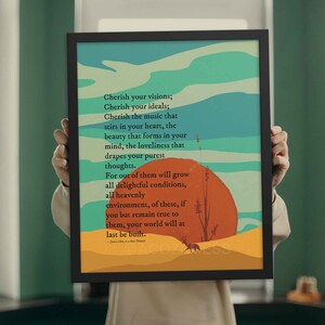 Druki literackie, plakat Cherish Your Visions, plakat Jamesa Allena, plakat motywacyjny