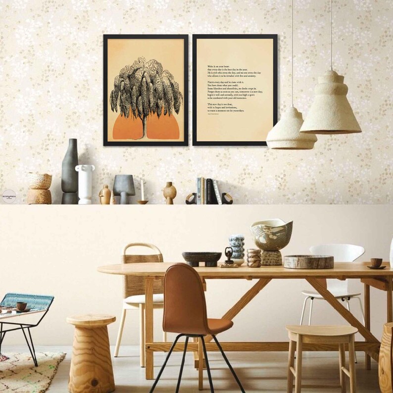 New day by Ralph Waldo Emerson Framed poster in black finish for inspirational literary wall