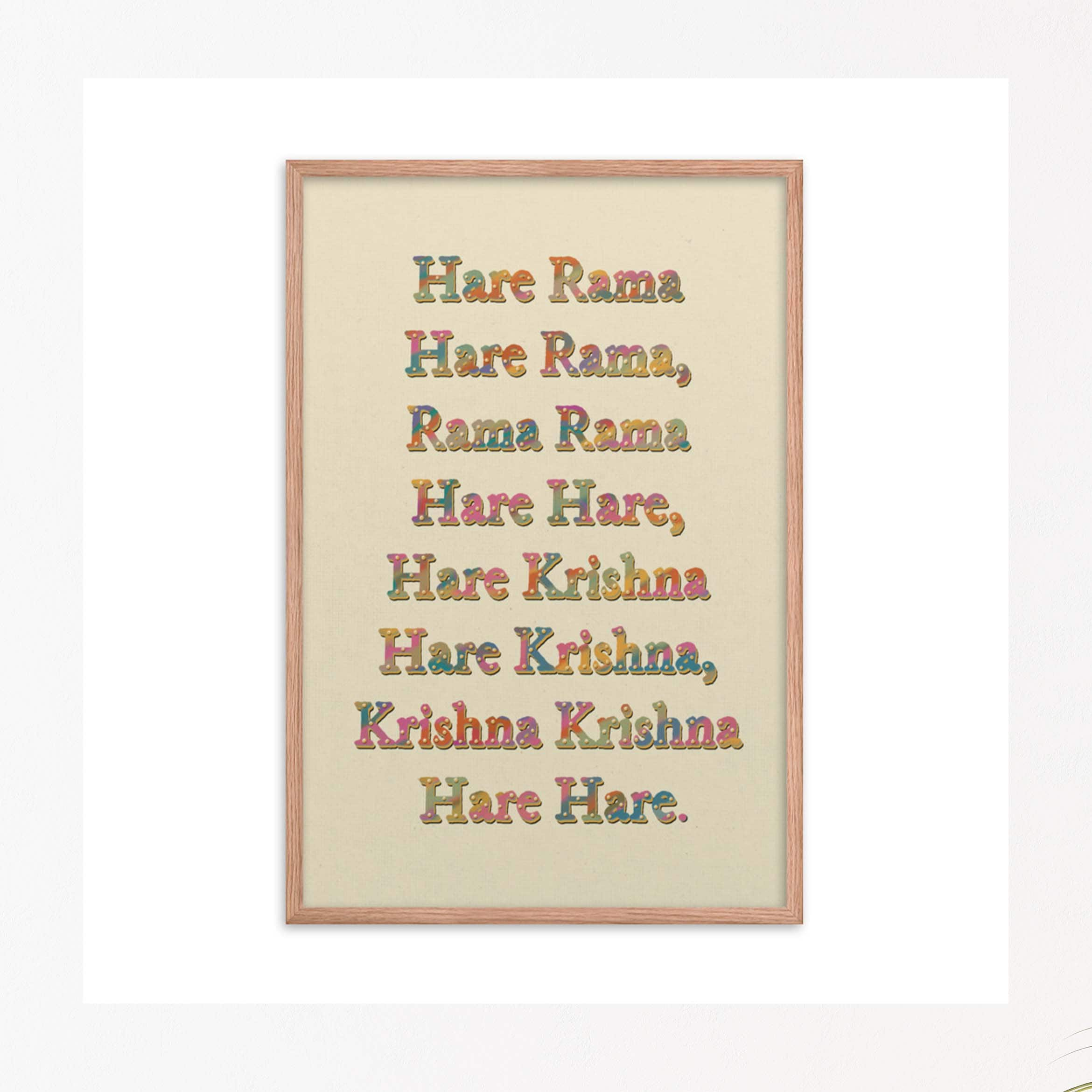 Hare Rama Hare Krishna Mantra Poster Mantra Print Spiritual 