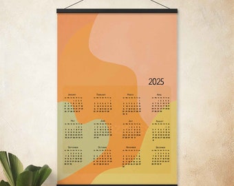 2025 Kalender, Ganzjahreskalender Poster, 2025 Kalenderposter, Wandkalender