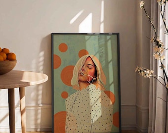 Woman Portrait Art Print: Feminine Wall Decor