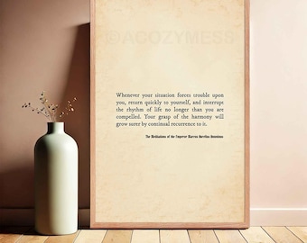Marcus Aurelius Quote Print: Stoic Philosophy Wall Art