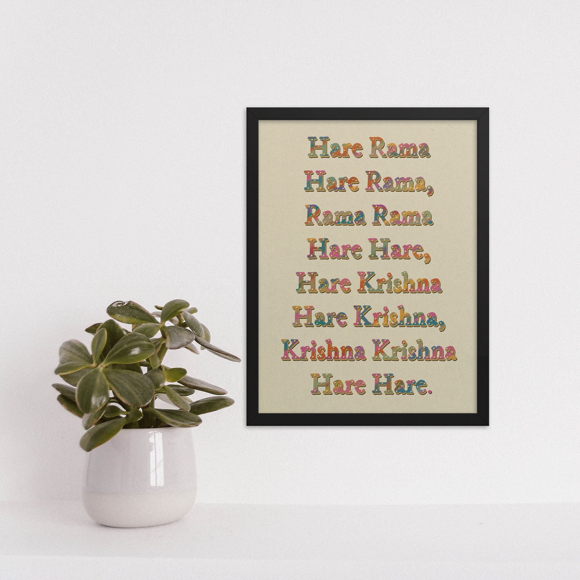 Hare Krishna Mantra Mandala Krishna Wall Art Krishna Print -  Denmark