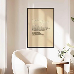New day by Ralph Waldo Emerson Framed poster in black finish for inspirational minimalist style decor