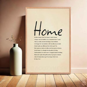 Estratto dalla poesia "Home" di Edgar Guest – Stampa artistica da parete con poesia d'epoca / Stampa di poesia