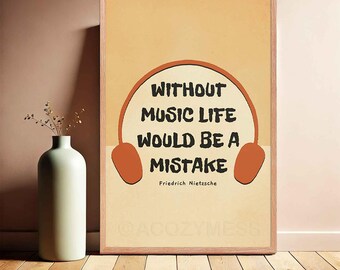 Nietzsche Music Quote Poster: Philosophy Wall Art