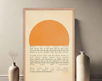Ralph Waldo Emerson Poster | Write It On Your Heart Poem | Poetry Prints