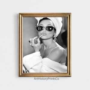PRINTABLE Vintage Museum Quality Photo Poster Audrey Hepburn Lipstick Print, Wall Art Gift Decor Digital Download 90
