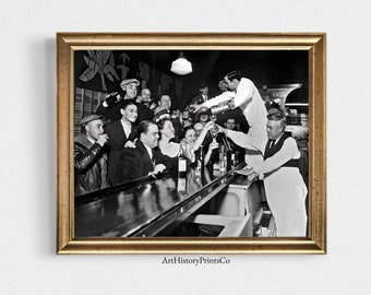Vintage Photo Picture Poster Wall Art | Prohibition Era Black and White Print Gift | Digital Home Bar Decor Instant Download 7