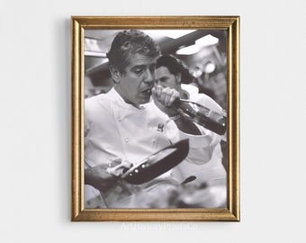 Anthony Bourdain Chef Print: Black & White Kitchen Photography (Digital Download)