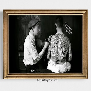 Vintage Tattoo Parlor Printable Wall Art | Black & White Tattoo Shop Photo Print, Home Decor Digital Download Artist Ink Shop Gift 272