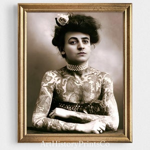 Charming Vintage Photo Poster of Maud Wagner | Circus Wall Art Decor Printable Download | Black White Print 35