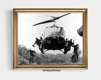 Vietnam War Photo Poster: US Soldiers & Helicopter (Digital Download)