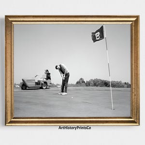 1960s Golf Photo Poster: Black and White Wall Art (Digital Download)