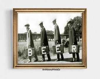Vintage Beer Photo Print: Prohibition Era Bar Decor (Digital Download, 5 JPGs