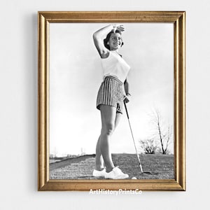 Vintage Poster Print Most Beautiful Golfer | Golf Gift Photo Decor | Black and White Print Sports Bar Wall Decor | Retro Golf Print 209