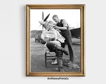 WWII Pilot Haircut Photo Print: Vintage Barber Shop Poster (Digital Download) 41